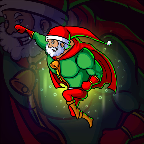 Santa Claus dressed as the Hulk vector