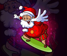 Santa Claus playing skateboard vector