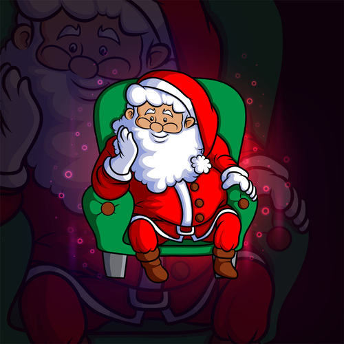 Santa Claus sitting on the sofa vector
