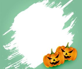 Scary pumpkins on spooky card vector