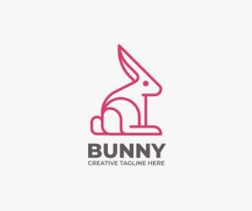 Simple rabbit bunny logo vector