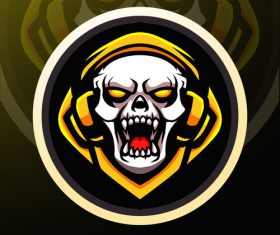 Skull game logo vector