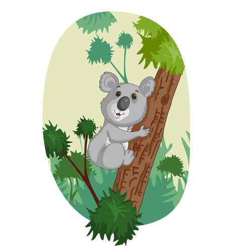 Sloth lying on the tree vector