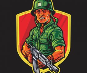 Soldier esports logo vector