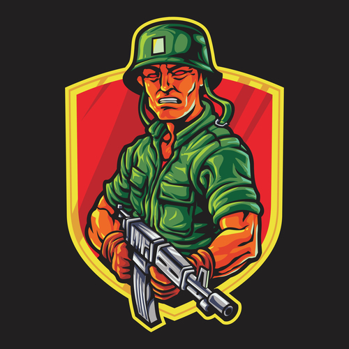 Soldier esports logo vector free download