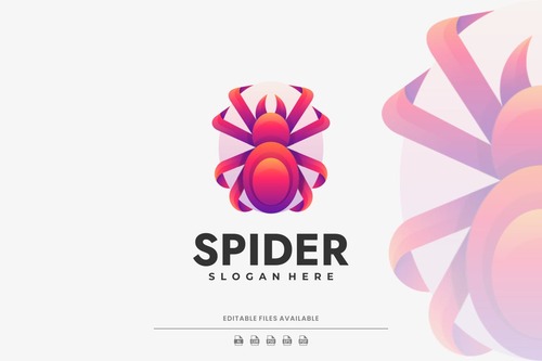 Spider gradient colorful logo vector