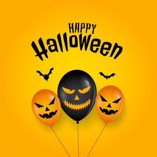Spooky balloon halloween card vector