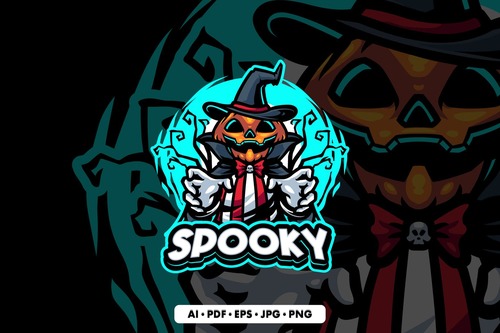 Spooky mascot logo vector