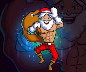 Strong santa claus vector