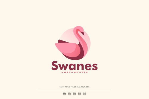 Swan color logo vector