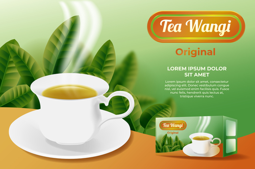 Tea wangi advertising vector