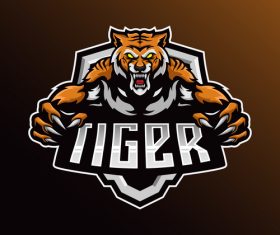 Tiger e-sports logo vector