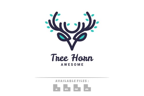 Tree horn logo vector