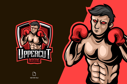 Uppercut boxing logo vector
