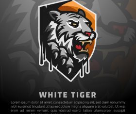 White tuger esport logo vector