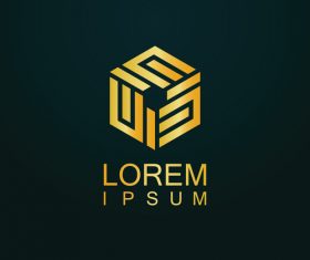 cube line 3d logo vector