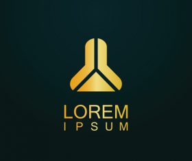 gold abstract building logo vector