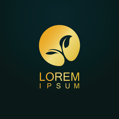 gold leaf botany logo vector