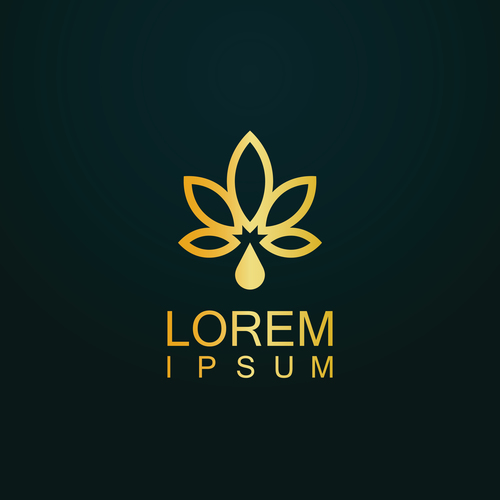 gold leaf logo vector