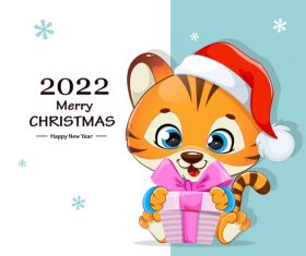 2022 Christmas card design halftone vector