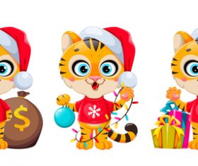 2022 New Year Tiger Christmas Banner Vector