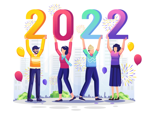 2022 New year celebration illustration vector