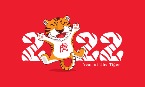 2022 Year of the Tiger Banner Vector