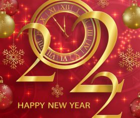 2022 happy new year poster vector