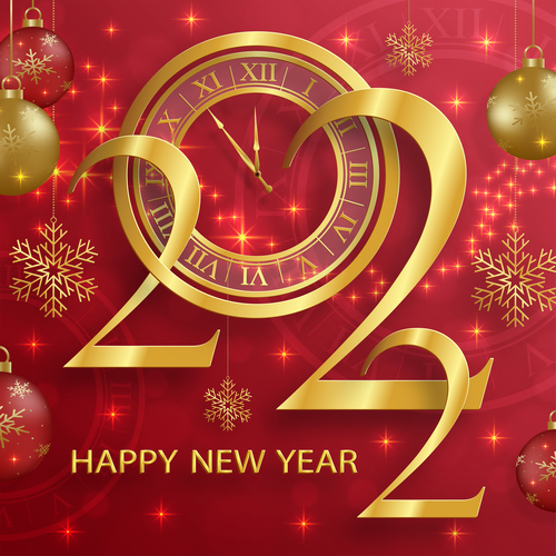 2022 happy new year poster vector