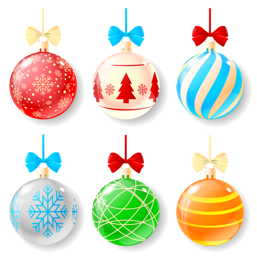 Beautiful christmas balls vector