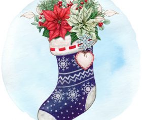 Blue christmas stocking vector