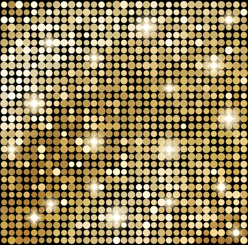 Bright golden polka dot background vector