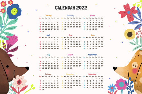 Free 2022 Cartoon Calendar Cartoon Hand Drawn 2022 Calendar Template Vector Free Download