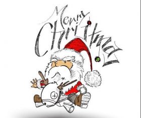 Cartoon happy santa claus vector