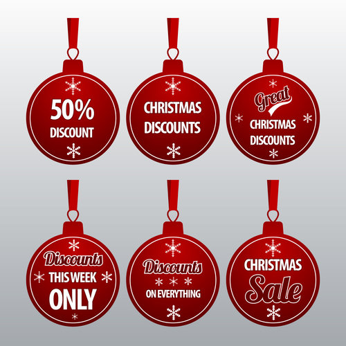 Christmas ball sale label vector
