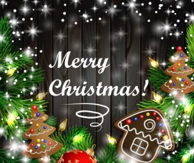 Christmas card vector on black background