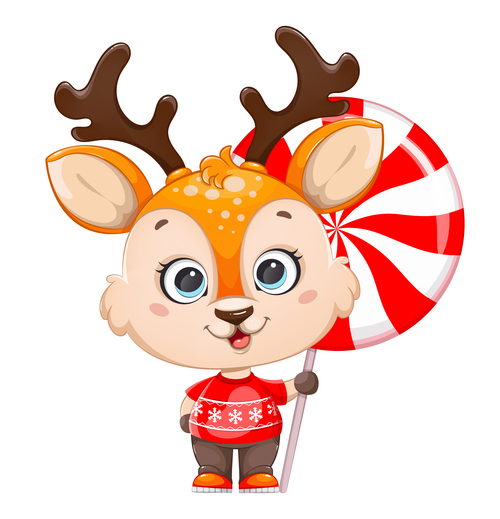 Christmas cartoon animal vector