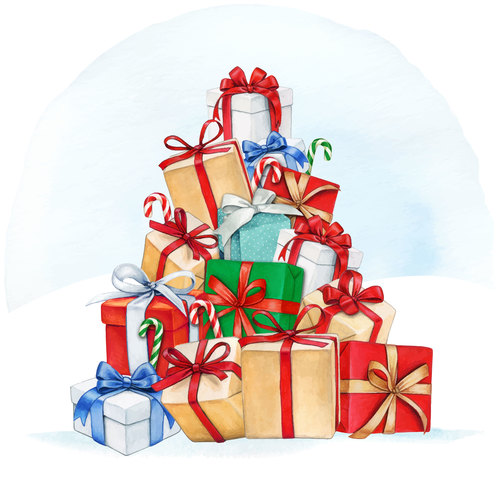 Christmas gift tree vector