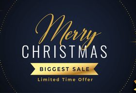 Christmas holiday sale web banner realistic elements design vector
