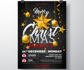 Christmas party card template vector
