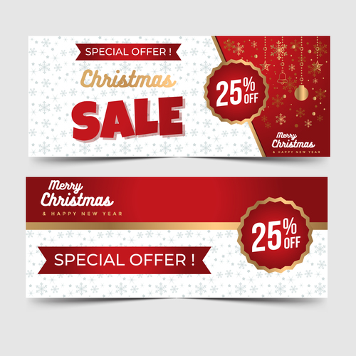Christmas sale banner vector