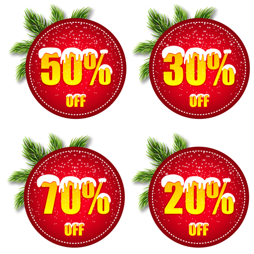 Christmas special sale sticker design vector