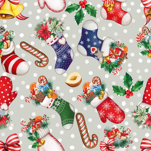 Christmas stocking seamless background vector illustration