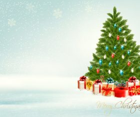 Christmas tree banner background vector