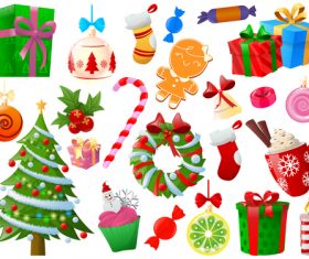 Christmas tree gift and pendant vector