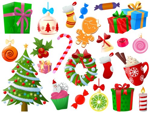 Christmas tree gift and pendant vector