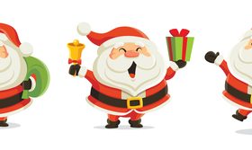 Collection cartoon cute santa claus vector