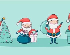 Comic banner busy santa vector