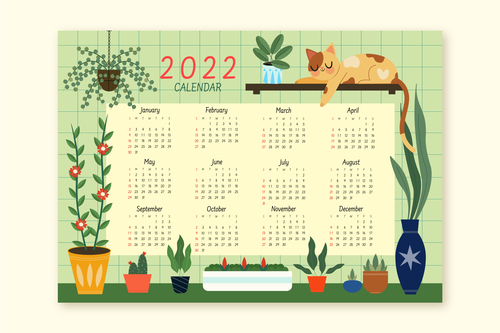 Creative 2022 calendar template vector