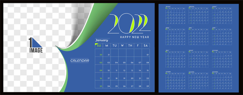 Dark blue background new year calendar vector